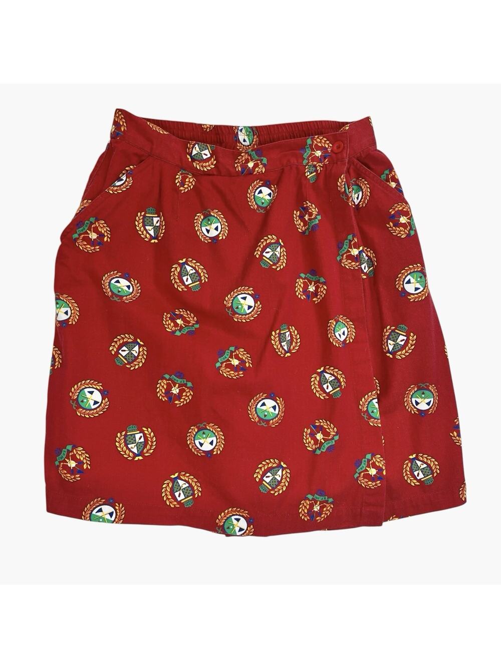 Vintage Evan Picone Cotton Skort Size 14 Red Preppy Golf Skirt High Waist Sporty